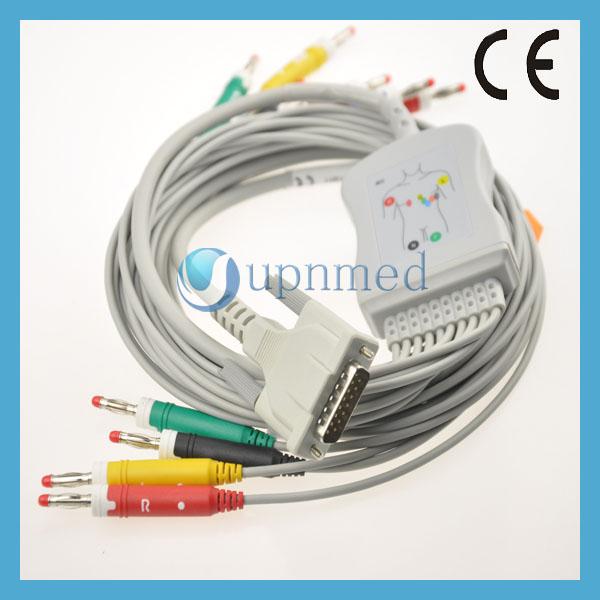 Edan 10 lead ekg cable with clip/snap/banana/din ending