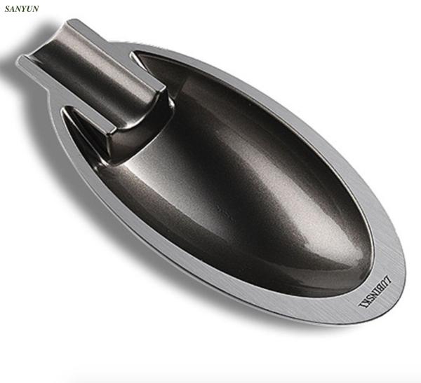 Black Plated Process Die Casting Zinc Alloy 165*35mm Reusable Vintage Personal Portable Metal Pocket Ashtray