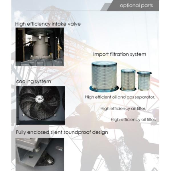 60HP Air Compressor Machine / Quiet Air Compressor With Air Cooling System