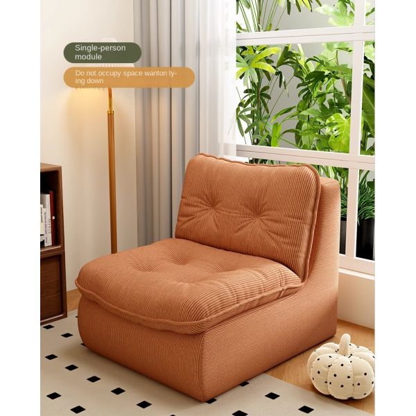 Modern Bean Bag Chair Reclining Sofa with Corduroy Fabric Modular & Portable Design for Living Room and Balcony Use