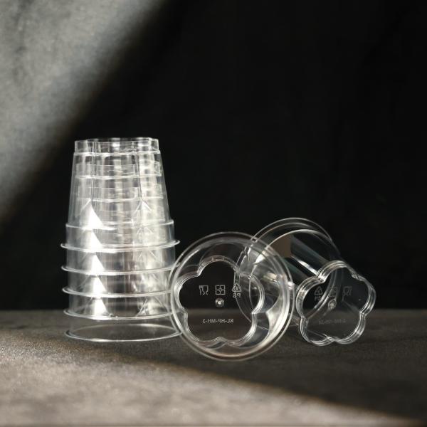 PS Material Plastic Disposable Cups For Juice And Cold Drinks Customized Logo