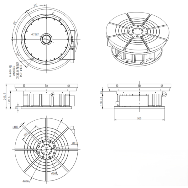 Horizontal DD Fourth Axis Rotary Table For High Repeatability