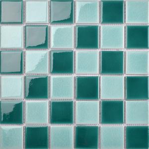 Mosaïque en céramique brillante carrée Ice Crackle 48X48mm pour piscine