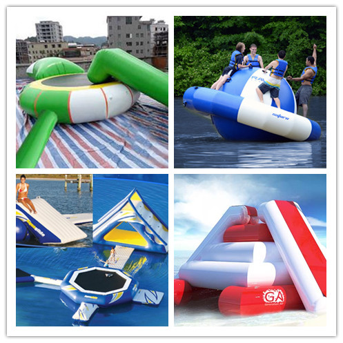 EN71 Single tube Inflatable Water Park Games Aqua Park For sea