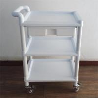 Modular 3-Shelf Medical Storage Cart with Pull-Out Drawers Easy Assembly Plastic Trolley