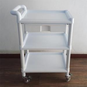 Modular 3-Shelf Medical Storage Cart with Pull-Out Drawers Easy Assembly Plastic