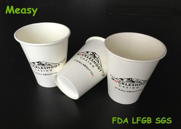 White Cold Drink Paper Cups , Black Logo Printing custom printed paper cups 12oz