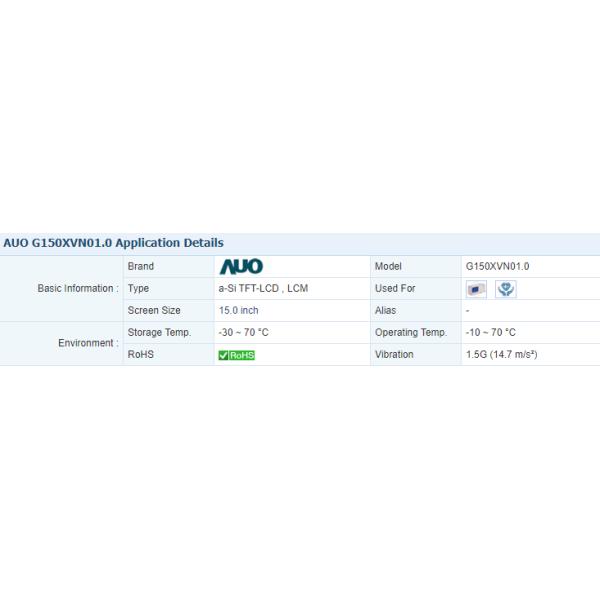 G150XVN01.0 AUO 15.0