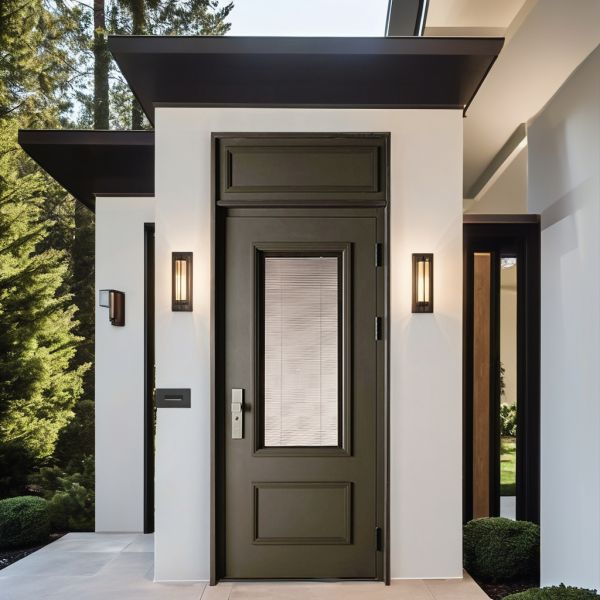 Luxury Villa Galvanized Steel Front Door Anti Theft Burglar Proof Main Entrance