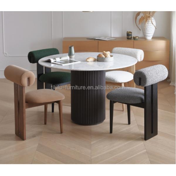 Modern Living Furniture Design Fabric Dining Room Restaurant Chair with Solid Wood Style