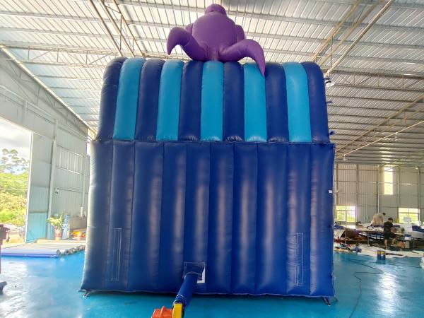 Novo Design Popular Slide Inflável Ocean Octopus Cartoon Party Slides Duplos Infláveis Secos para Crianças e Adultos