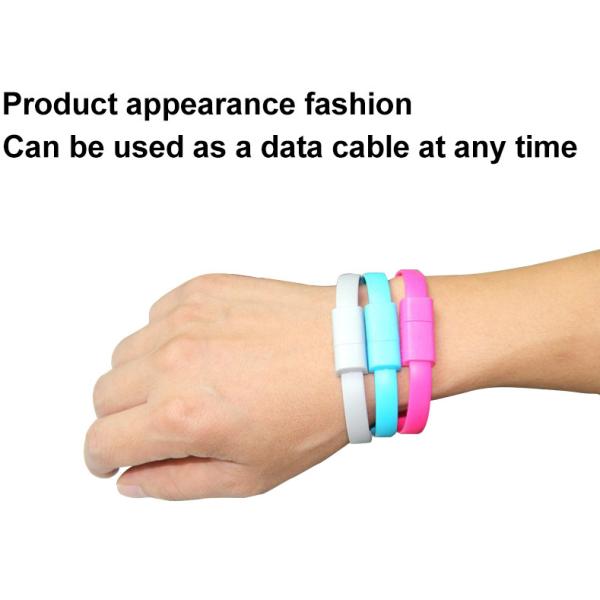 Silicone 22cm USB 2.0 Charging Cable 8pin Bracelet Charging Cable