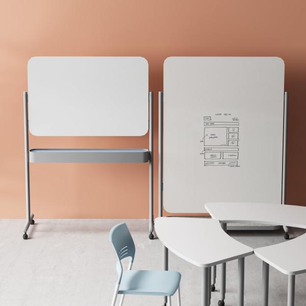 Flex Magnetic Whiteboard On Wheels Easy Mobility Portable Rolling Whiteboard