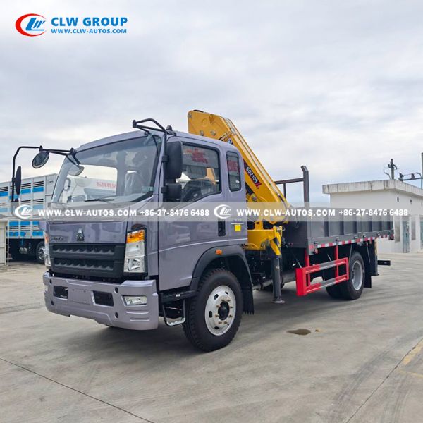 HOWO 5 Ton Knuckle Boom Crane Truck for Dual Lifting & Hauling