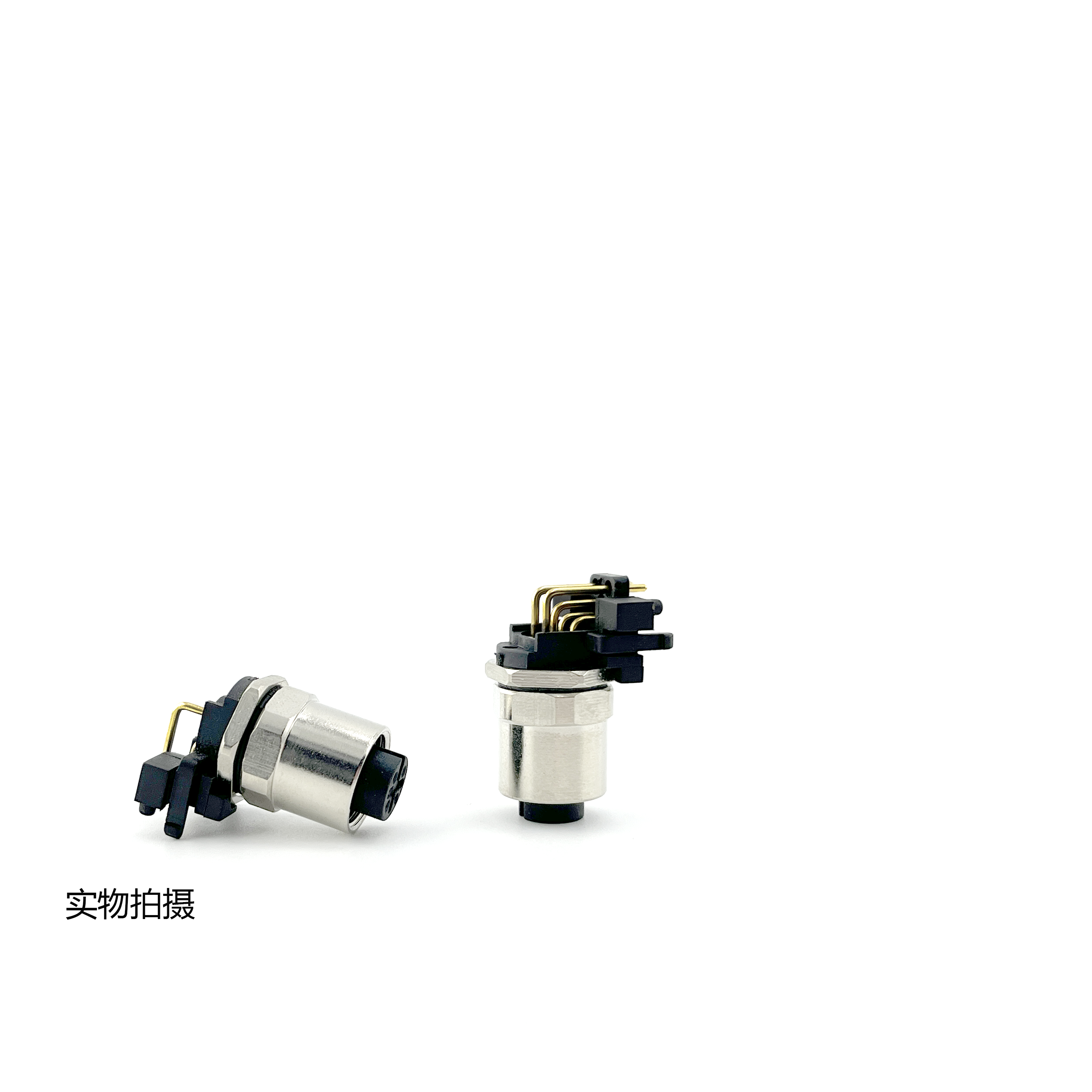 Unshielded M12 Cable Connectors Nickel Plated Brass Material M12 Power Connector