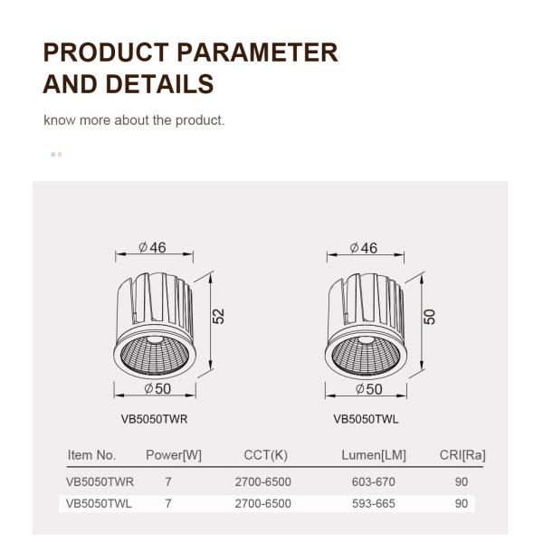 Low Voltage White MR16 Module 2700K-6500K Tunable Spotlight Module