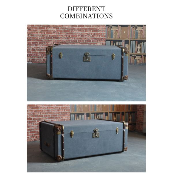 Nidea #8605 American Retro Style Leather Coffee Table Storage Cabinet Personalized Home Furniture Living Room Villa Restaurant