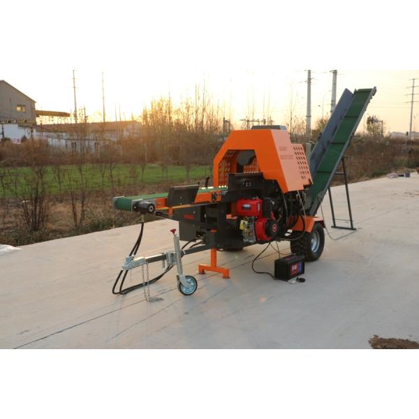 El procesamiento de leña se hace fácil con este divisor de leña de gasolina