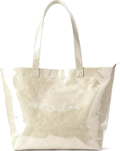 Fashion Casual Street Reusable Environmental Handbag Zipper Tote Bag, Kraft Paper Beach Bag Large Hobo Carry All Travel Shopping Handbag Plastic Shoulder Bag