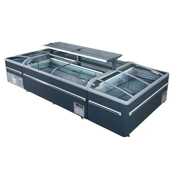 Visual Window Sliding Glass Top Freezer Thermostat Auto Defrost Island Freezer 600L