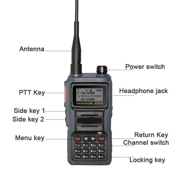 199 Channels Storage UHF/VHF Handheld Walkietalkie Digital Intercom Original Uhf Vhf