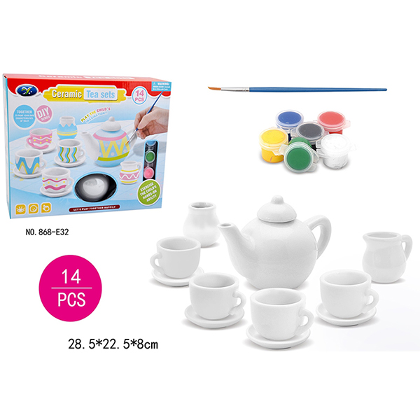 DIY Tea Set Ceramic Painting Kit Children's Play Toys / Educational Arts And Crafts