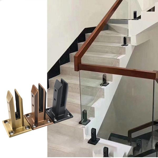 Espinillos de vidrio montados en el lado Cerco de piscina de vidrio Matt Negro Blanco Oro Ss2205 Ss316 Ss304 Espinillo