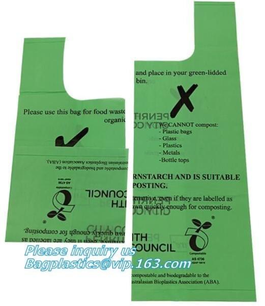 Biodegradable Plastic T Shirt Food Bag Compostable Vest Carrier Shopping Bag, Compost Home ASTM D6400 Biodegradable Tran