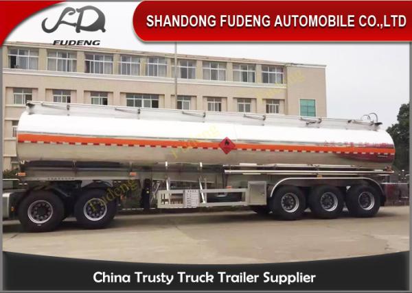 5 Compartments Aluminum Tank Semi Trailer , Petroleum Tank Trailers 50000 Liters
