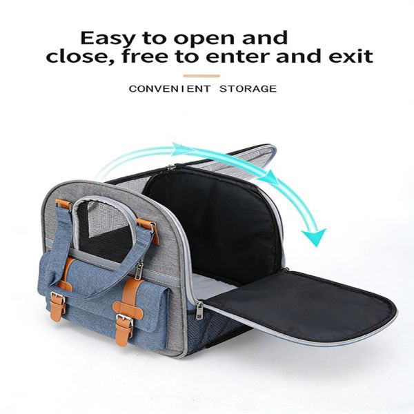 Large Opening Pet Carrier Backpack – Breathable, Durable Denim for Cats & Small Dogs (OEM/ODM)