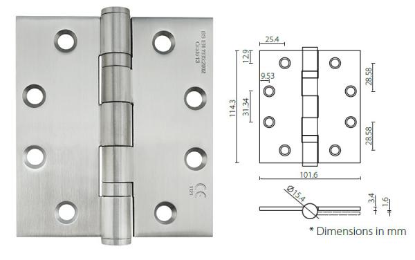 Stainless Steel Door Hinges Mortice Euro Cylinder Lock Polished Finish