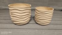 Fours à charbon / brûleurs de camping chauffants / barbecue Planteur en fibre d'argile avec un style moderne et une surface texturée
