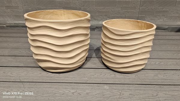 Fours à charbon / brûleurs de camping chauffants / barbecue Planteur en fibre d'argile avec un style moderne et une surface texturée