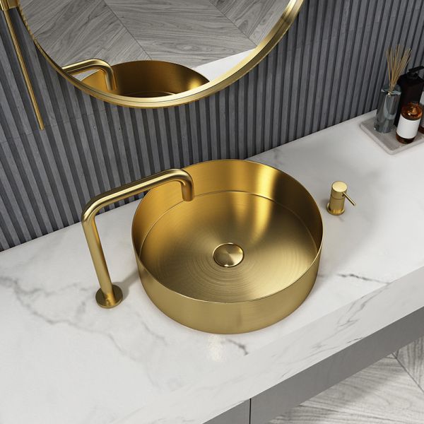 Luxury Round Stainless Steel Water Basin Premium 304 Grade 41x41cm Artisan Bathroom Sink