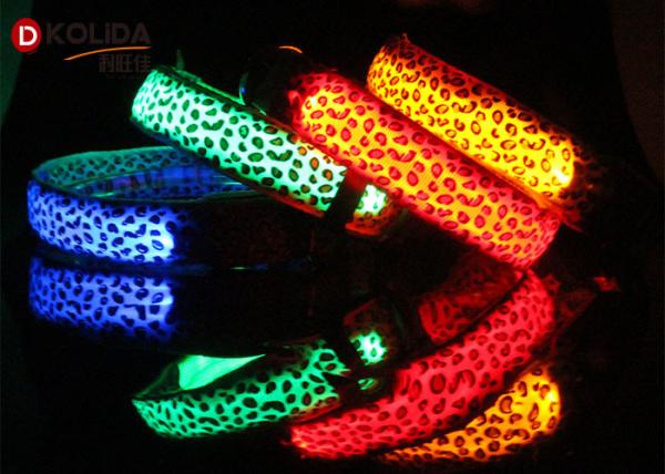 Nylon LED Dog Collar LED Flashing Light Up Night Safety Pet Collars 8 Color