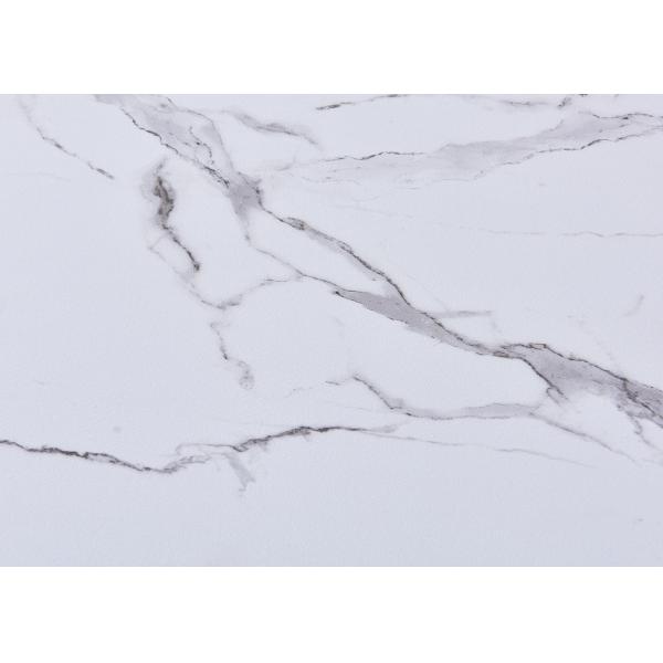 Marble Material 90cm 50kgs Black Metal Leg Dining Table