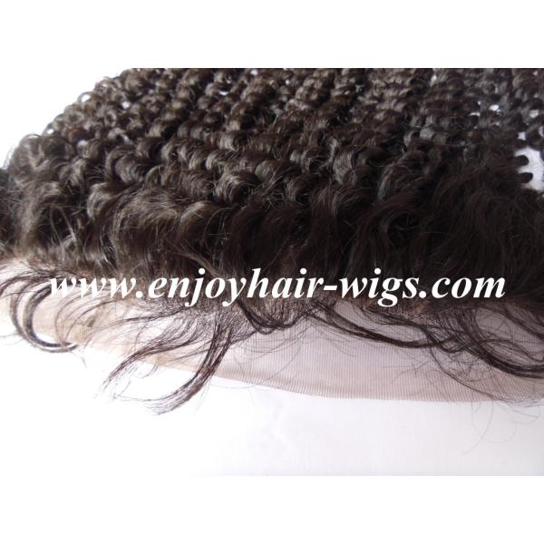 Peruvian virgin remy hair lace frontal 13''x4'' ,natural color curly hair 10''-24''length