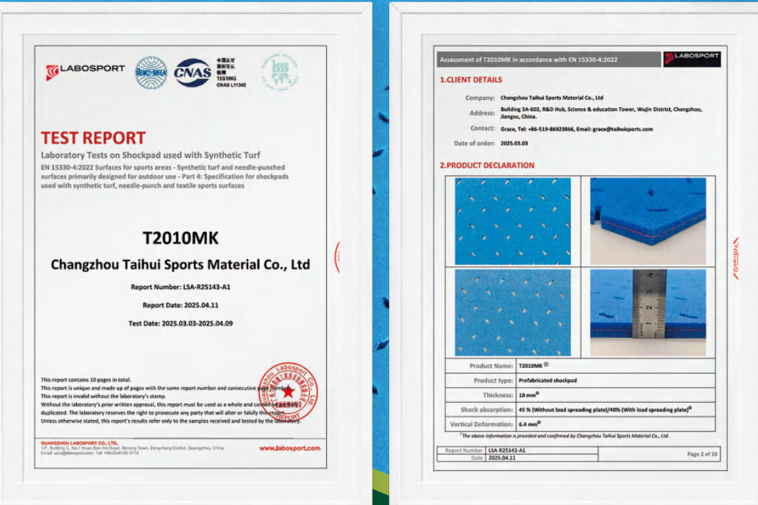 FIFA 2024 Standard Shock Pad Underlay for Artificial Grass with High Drainage and Vibration Absorption