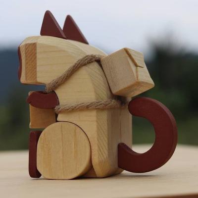 OEM Size Wood Carving Sculpture , Carved Wood Animal Sculptures
