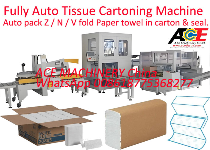 Custom Carton Size Supported Paper Towel Cartoning Machine Automatic Tissue Paper Wrapper for Hand Towel Packaging Solutions