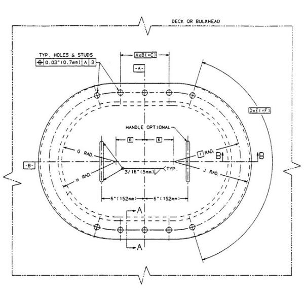 ASTM F1142 скрепило болтами Semi полный оборудовать собрания крышки люка Oiltight Watertight морской