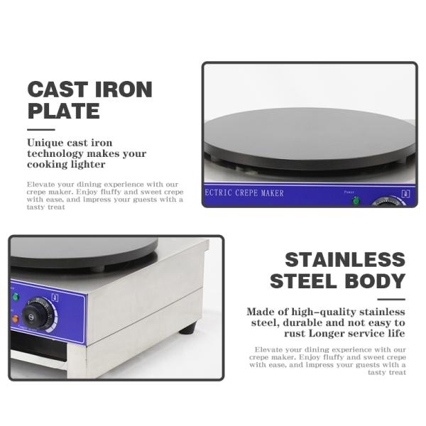 Ресторан 3000 Вт Электрический Крепе-Мастер 16 дюймовый Большой Крепе-Машина с плоской тарелкой гриль