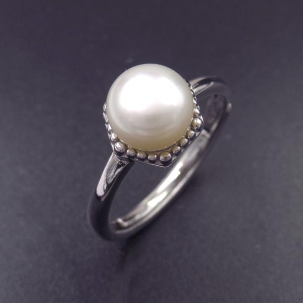 Кольцо венчика жемчуга кольца жемчуга серебра формы сердца/украшений наконечника