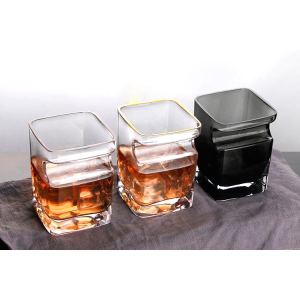 Двойника чашки бокалов сигары дно кристаллического старомодное толстое для вискиа