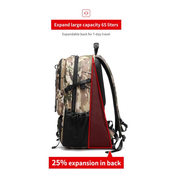 Оксфордский 65-литровый рюкзак для походов камуфляжный рюкзак для походов OEM/ODM