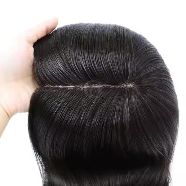 New 100% Remy Human Hair Toppers natural black color 5.5x6 Inch and 6x7 inch Hair Pieces for Women Thin Hair Silk Base Clip in Toppers