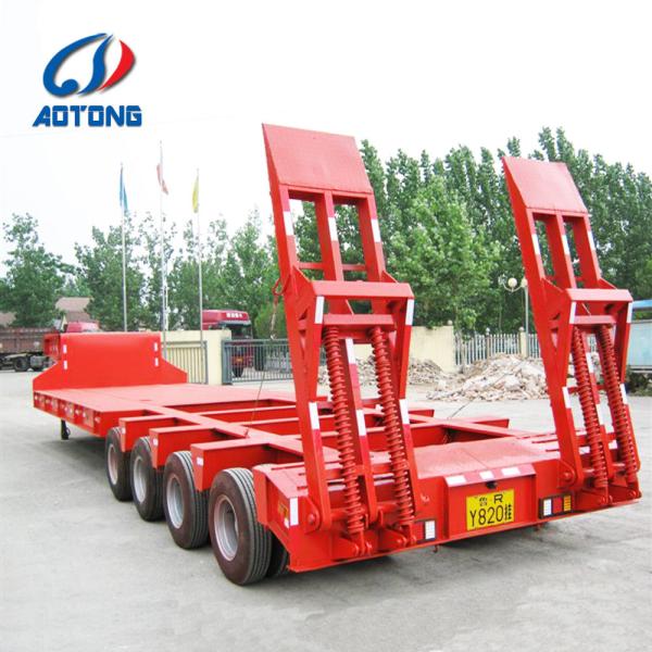 Semi-Trailer 150ton Heavy Duty 4 Line 8 Axle Low Bed Trailer with 32 Tyres and Gooseneck