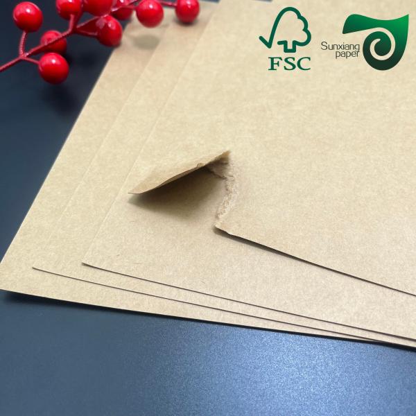 FSC 250gsm Brown Kraft Food Wrapping Paper 79cm 109cm Fold Resistant For Food Tray Packaging