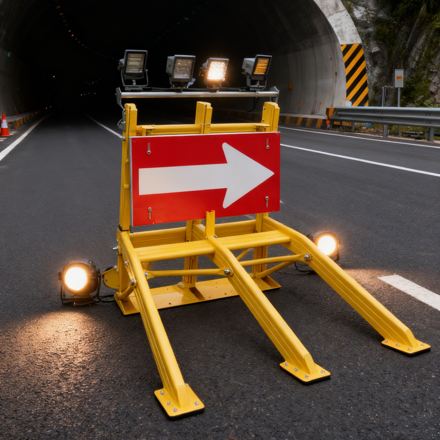 Lightweight 25kg Foldable Vehicle Security Barrier with Wheels for 8.7m Stopping Distance at 60km/h