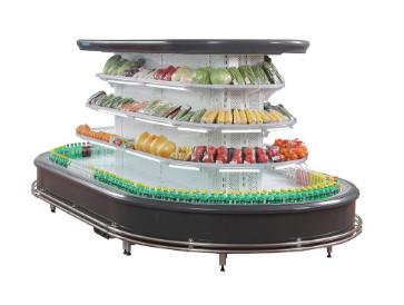 Le meilleur étalage vertical de vente d'affichage de légumes commerciaux de multideck avec des roues pour le réfrigérateur ouvert de supermarché pour le frui